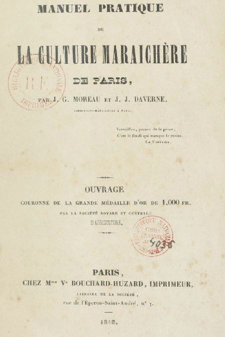 J. G. Moreau, J. J. Daverne: Manuel Pratique de la Culture Maraîchère de Paris (EBook, French language)