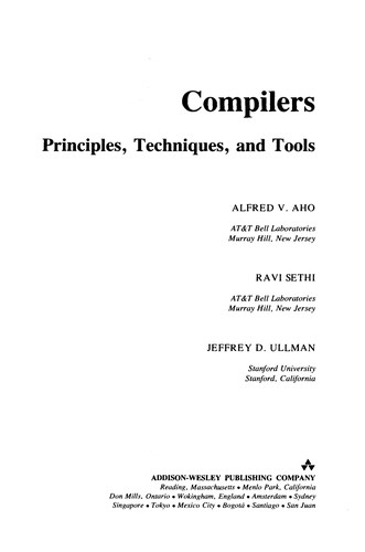 Alfred Aho: Compilers (1986, Addison-Wesley)