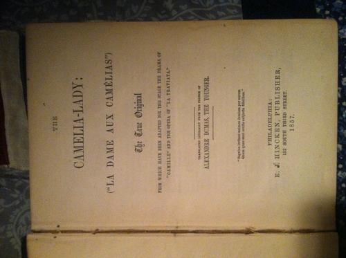 Alexandre Dumas figlio: La Dama de Las Camelias (Hardcover, 1857, E. J. Hincken)