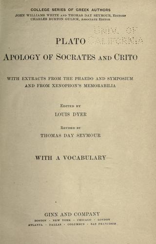 Plato: Apology of Socrates and Crito (1908, Ginn & Company)