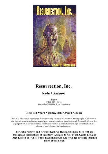 Kevin J. Anderson: Resurrection, inc. (1988, New American Library)