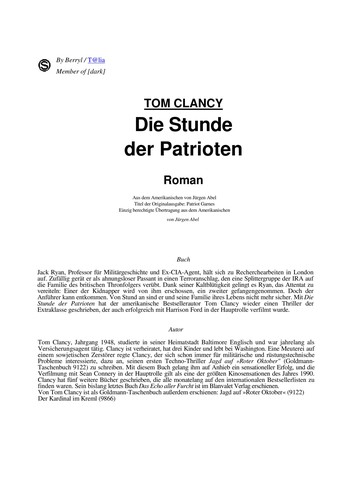 Tom Clancy: Die  Stunde der Patrioten (German language, 1975, Goldmann)