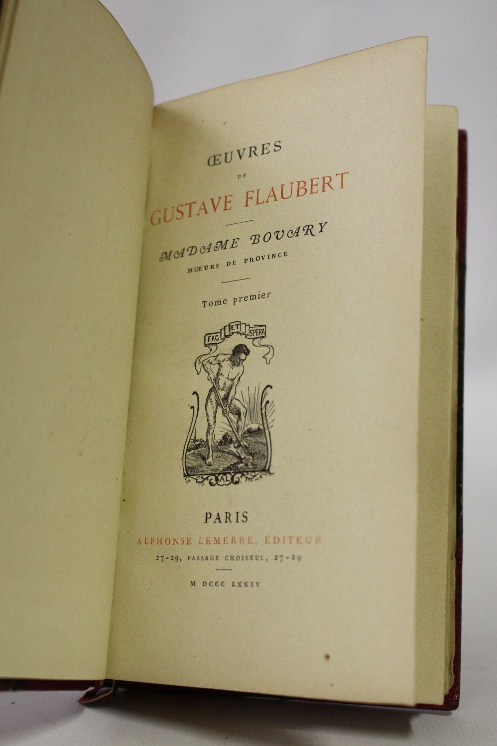 Flaubert Gustave: Madame Bovary Tome premier (French language, Librairie Alphonse Lemerre)