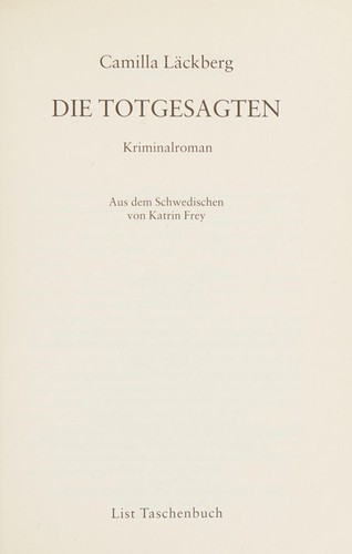 Camilla Läckberg: Die Totgesagten (German language, 2010, List)