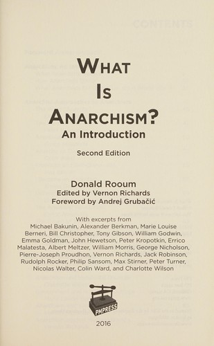 Vernon Richards, Andrej Grubačić, Donald Rooum: What Is Anarchism? (2016, PM Press)