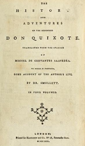 Miguel de Cervantes: The history and adventures of the renowned Don Quixote. (1782, Harrison)