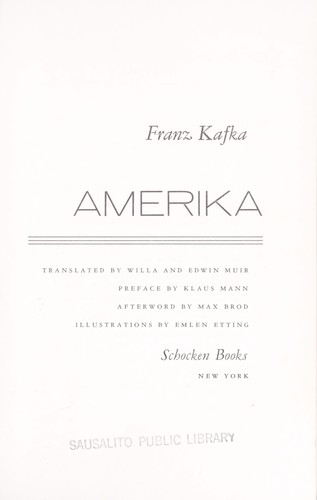 Franz Kafka: Amerika (Hardcover, 1987, Schocken)