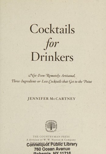 Jennifer McCartney: Cocktails for drinkers (2016)