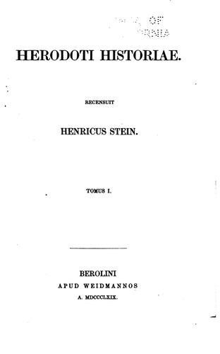 Herodotus: Herodoti Historiae. (Latin language, 1869, apud Weidmannos)