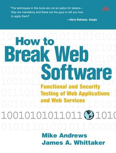 James A. Whittaker: How to break Web software (2006, Addison-Wesley)