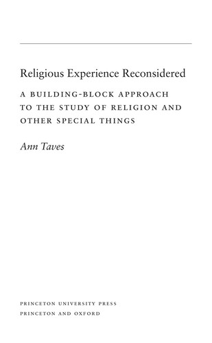 Ann Taves: Religious experience reconsidered (2009, Princeton University Press)