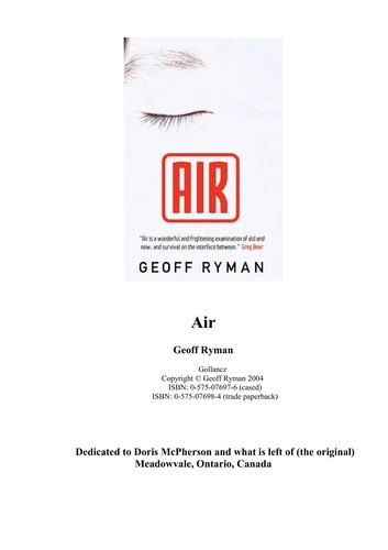 Geoff Ryman: Air (2006, Orion)
