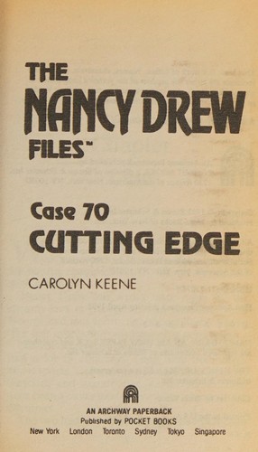 Michael J. Bugeja: CUTTING EDGE (NANCY DREW FILES 70) (Paperback, Simon Pulse, Pocket Books)