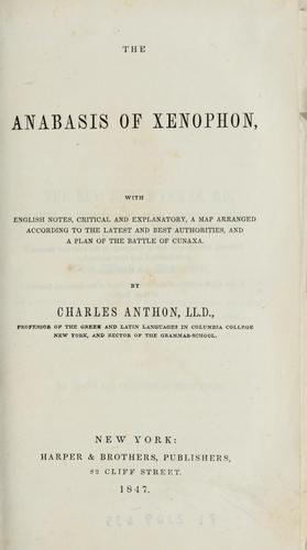 Xenophon: The Anabasis of Xenophon ... (1847, Harper & brothers)