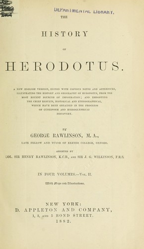 Herodotus: History of Herodotus (1861, D. Appleton)