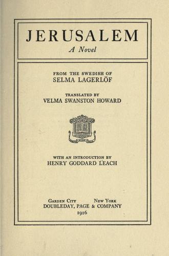 Selma Lagerlöf: Jerusalem (1916, Doubleday, Page)