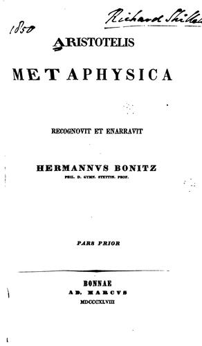 Aristotle: Aristotelis Metaphysica (Ancient Greek language, 1848, A. Marcus)