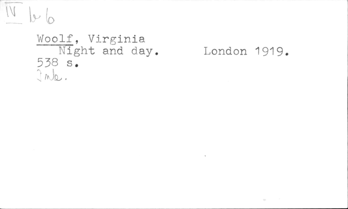 Virginia Woolf: Night and day. (Hardcover, 1919)